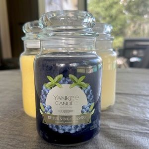 Yankee Candle Blueberry 22 Oz. Jar Candle, New,